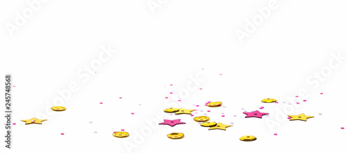 Scattered golden and pink s...