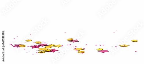 Scattered golden and pink s...