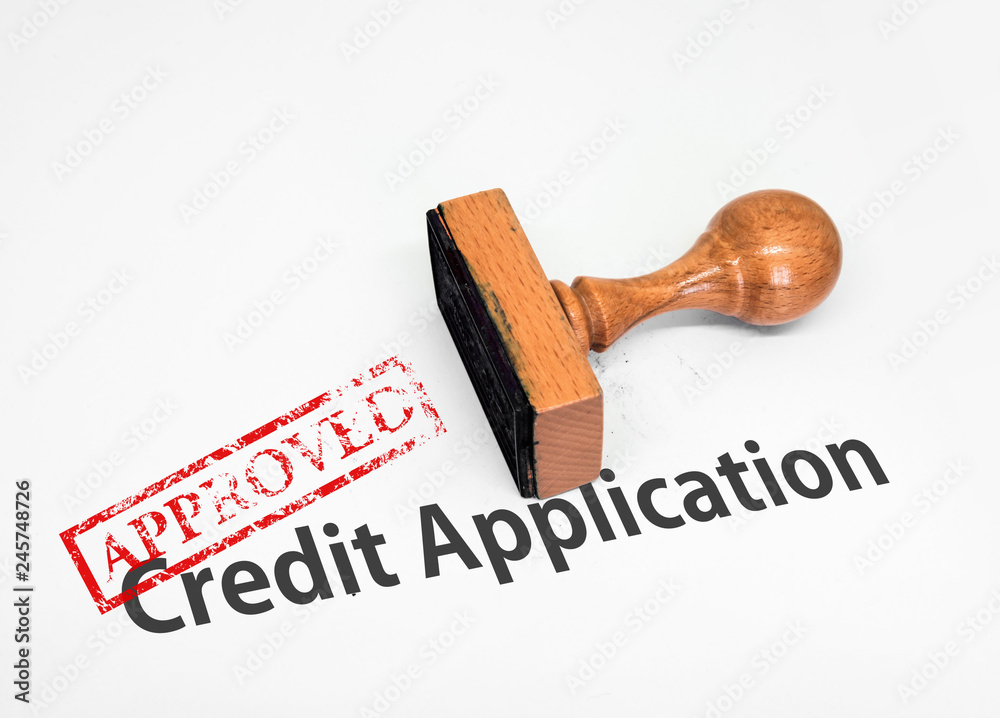 Approved credit application form with rubber stamp Approved credit application form with rubber stamp
