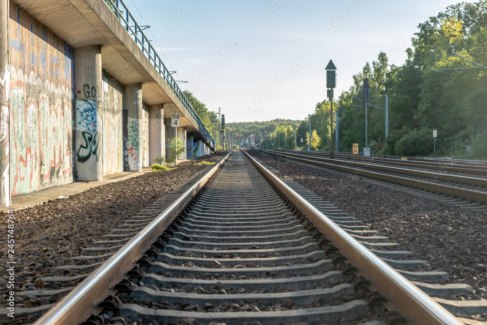 Rail with graffiti