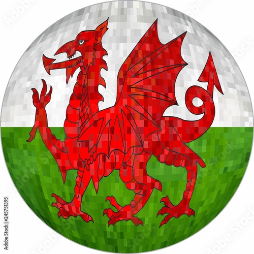 Ball with Wales flag - Illustration,  Sphere Wales Flag vector