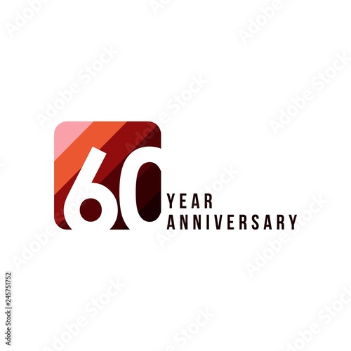 60 Year Anniversary Vector Template Design Illustration