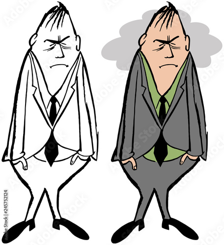 A grumpy, depressed and disheveled man.