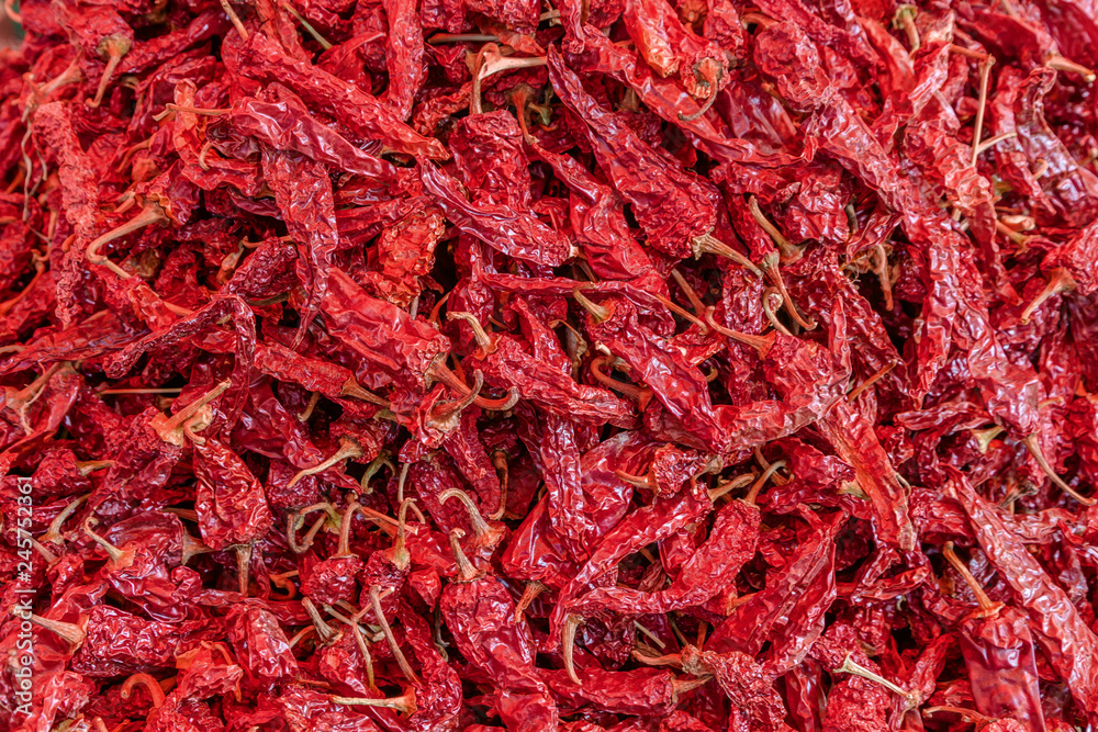 Fototapeta premium Red dry Chili pepper background
