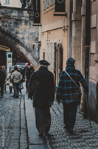People walking in Prague