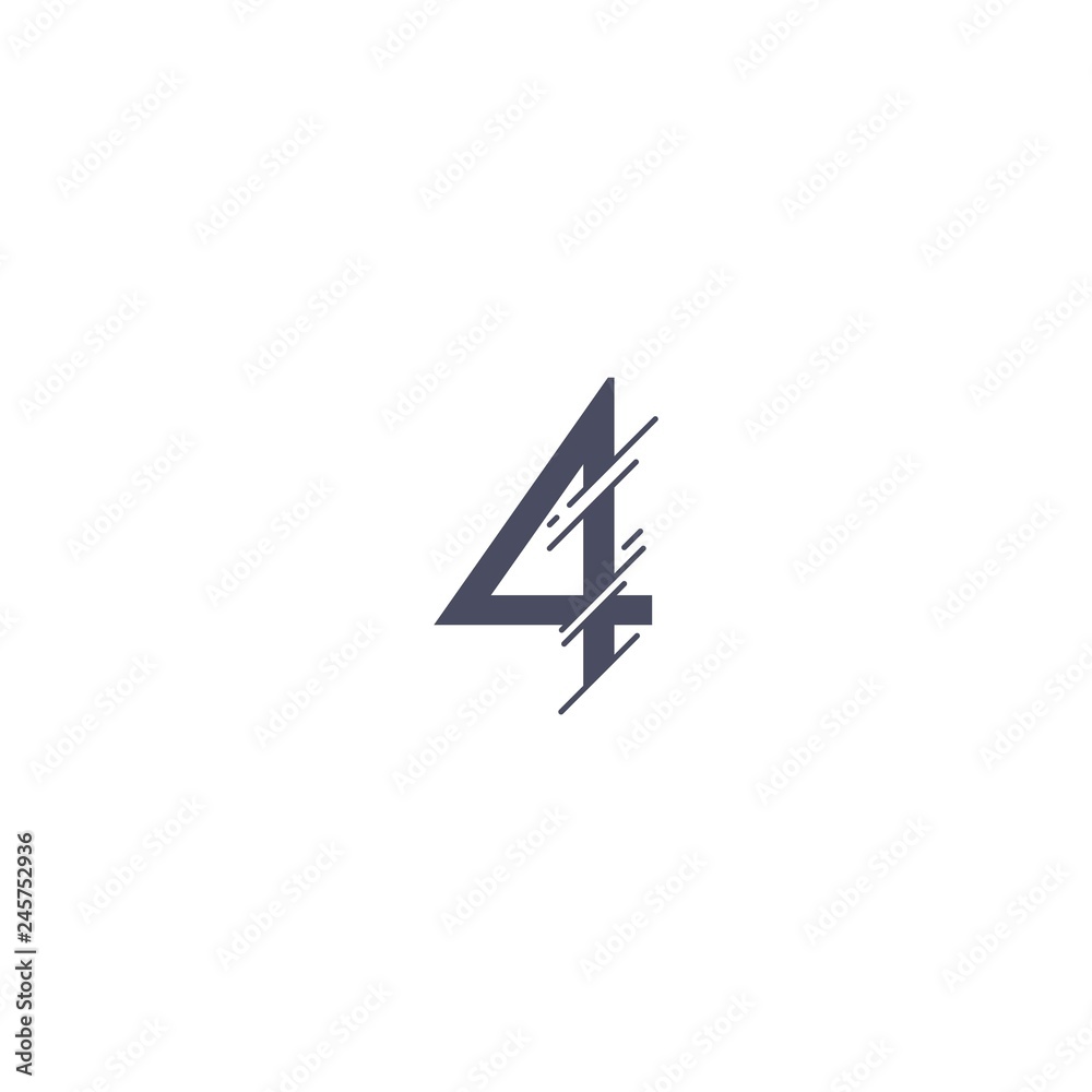 Number 4 Vector Template Design Illustration Number 4 Vector Template Design Illustration