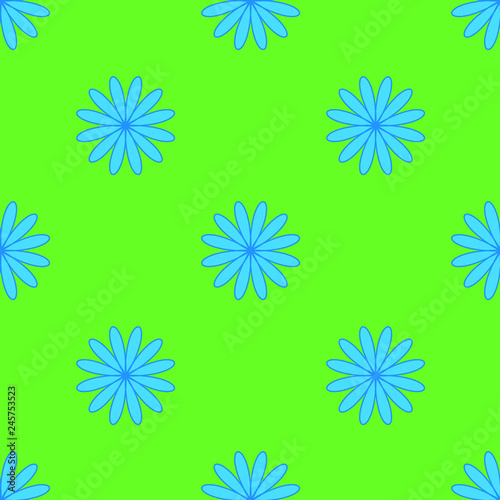 Floral pattern on the green background