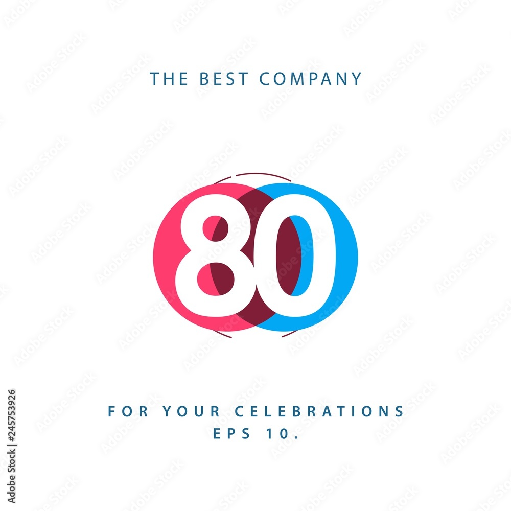Obraz premium 80 Year Anniversary Vector Template Design Illustration
