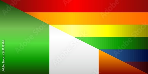 Grunge Ireland and Gay flags - Illustration