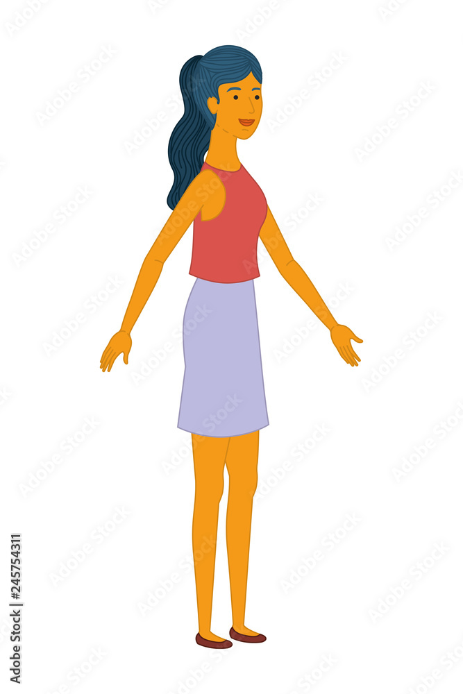 young woman standing avatar character young woman standing avatar character