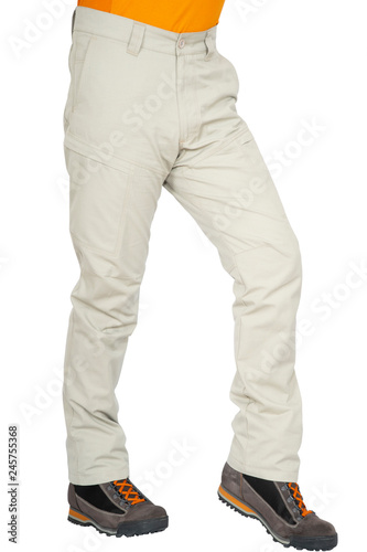 cream color tactical pants in front of white background