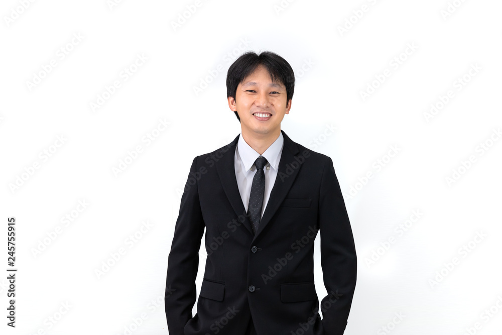 Portrait of young Asian businessman on white background Portrait of young Asian businessman on white background