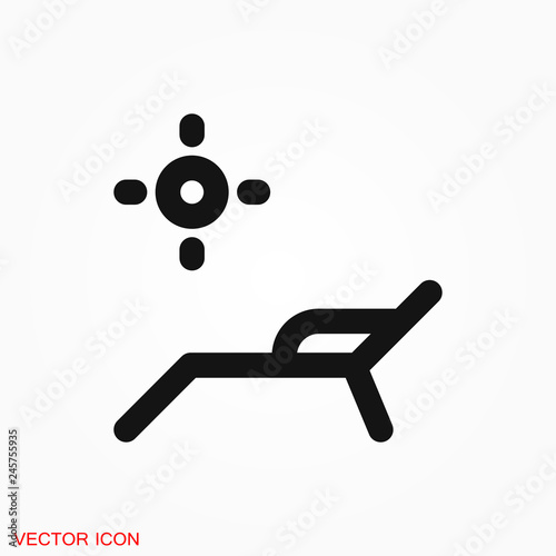 Chaise lounge icon logo, illustration, vector sign symbol for design