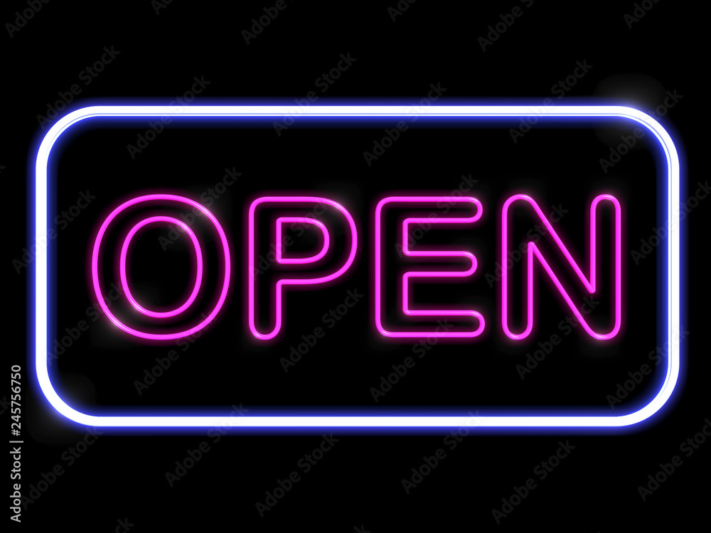 Neon sign board 3d rendering Neon sign board 3d rendering