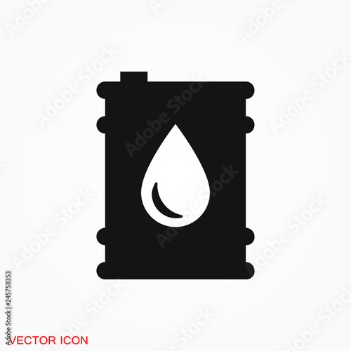 Oil drum container icon logo, illustration, vector sign symbol for design