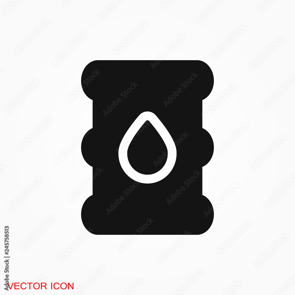 Oil drum container icon logo, illustration, vector sign symbol for design