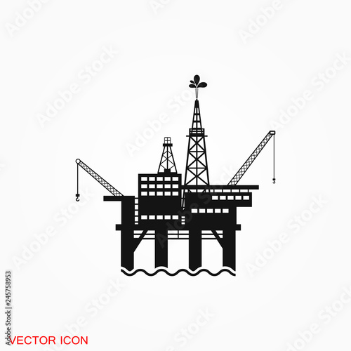 Oil platform iconfuel production logo, illustration, vector sign symbol for design photo