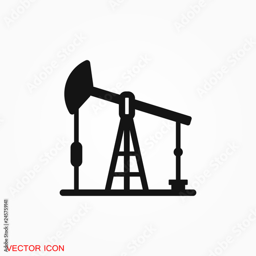 Oil pump icon logo, illustration, vector sign symbol for design