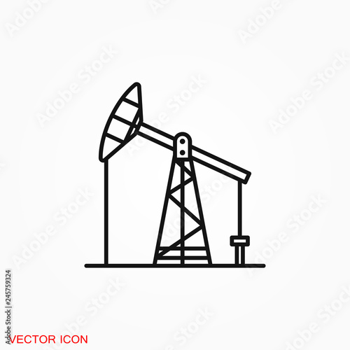 Oil pump icon logo, illustration, vector sign symbol for design