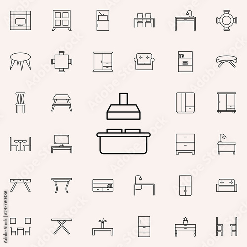 children's bed glyph icon. Furniture icons universal set for web and mobile