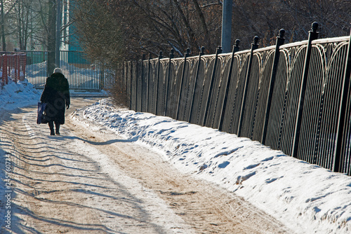Fototapeta Naklejka Na Ścianę i Meble -  The small streets of Moscow - winter
