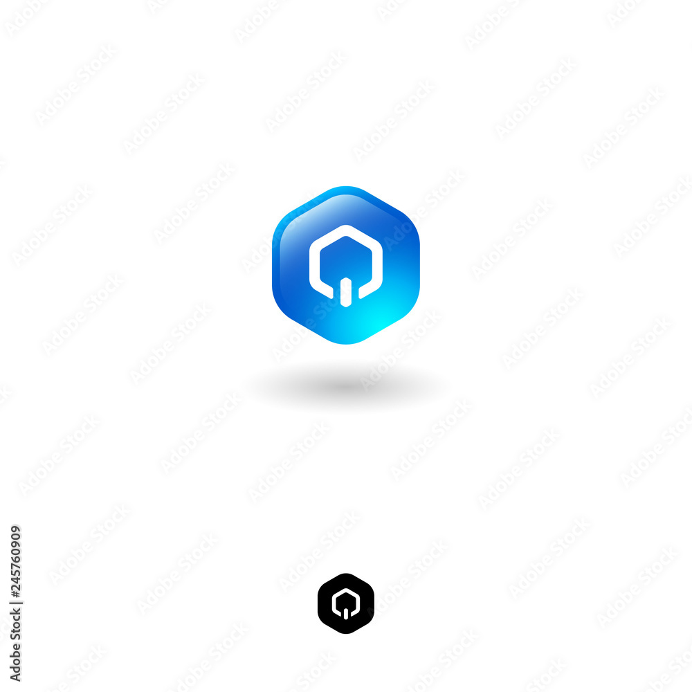 Click internet icon. Switch on symbol in blue hexagon glossy button. Switch on symbol. Symbol turn on. Click internet icon. Switch on symbol in blue hexagon glossy button. Switch on symbol. Symbol turn on.