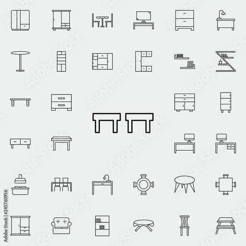 chairs and umbrella glyph icon. Furniture icons universal set for web and mobile