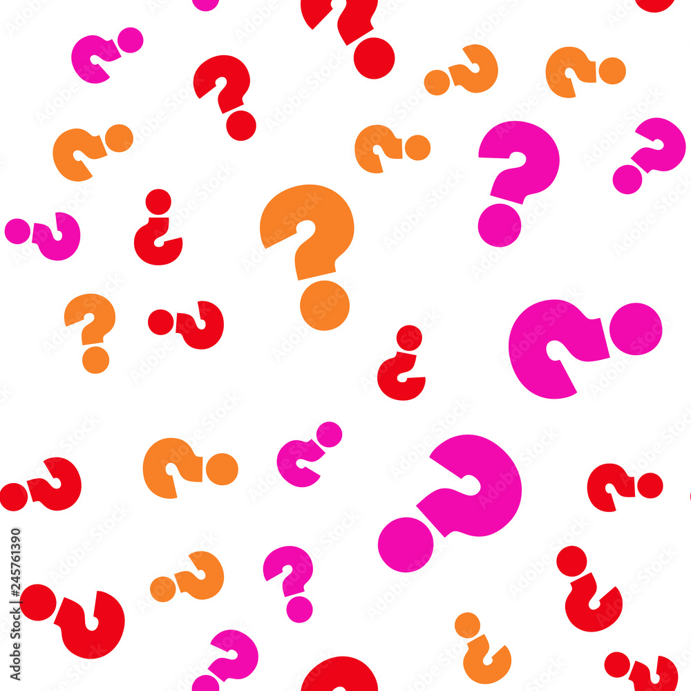Question mark education, school concept. Seamless vector EPS 10 pattern. Flat style Question mark education, school concept. Seamless vector EPS 10 pattern. Flat style