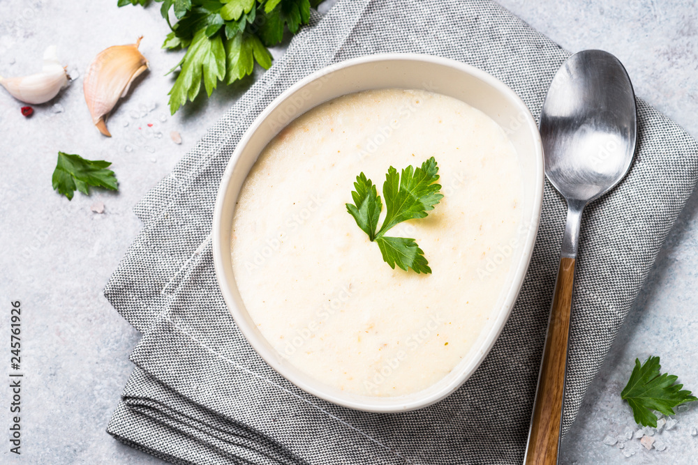 Potato and chicken cream soup. Potato and chicken cream soup.