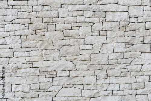 white rough stone brick wall architecture background