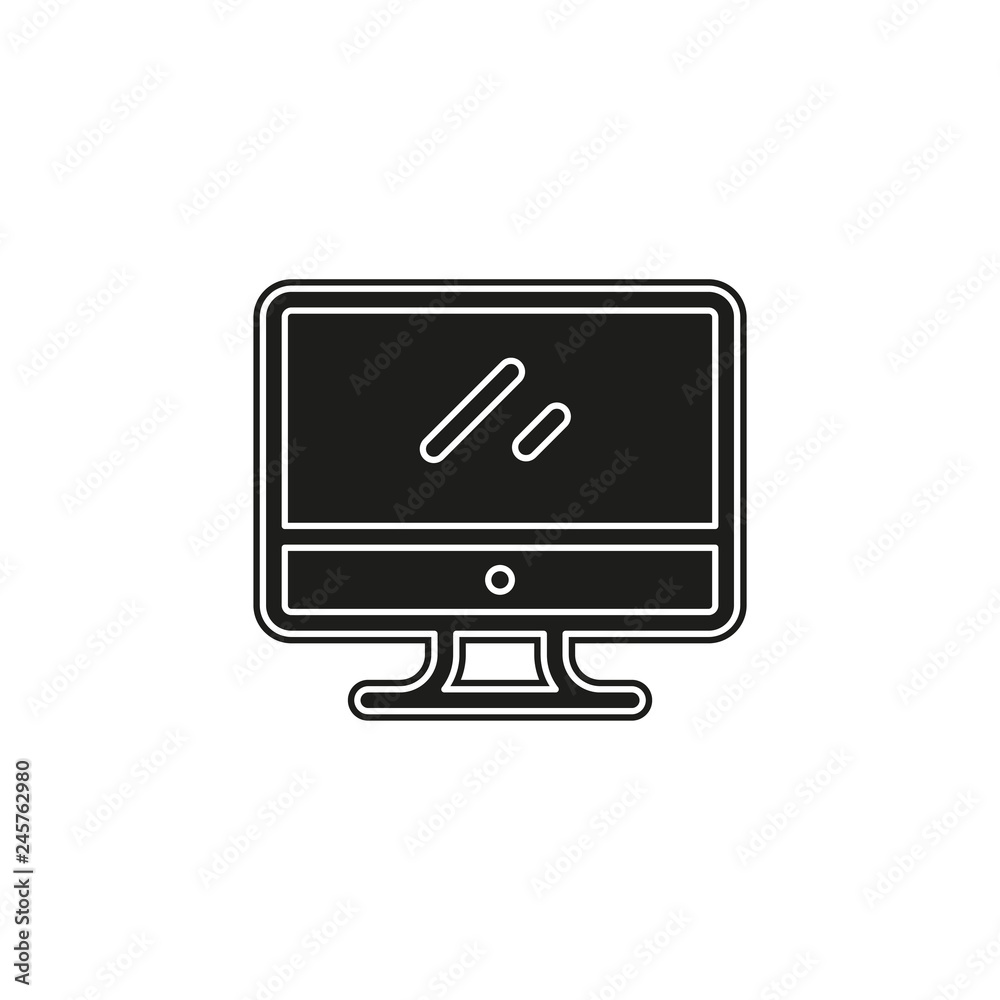 Simple Monitor Vector Icon Simple Monitor Vector Icon