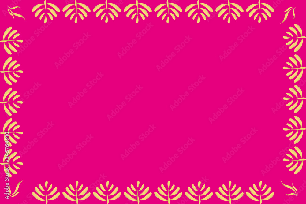 background of gold colored leaf pattern on pink background of gold colored leaf pattern on pink