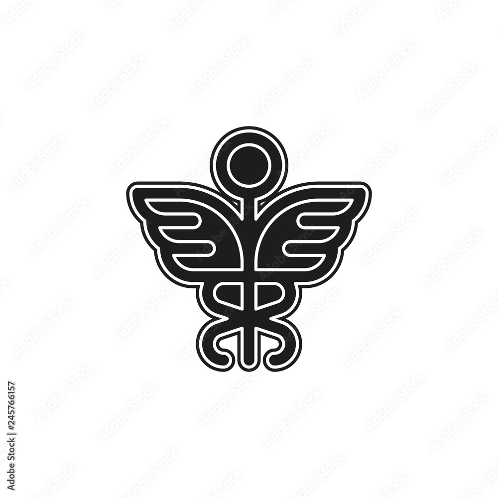 medical symbol - caduceus icon - health sign - pharmacy illustration