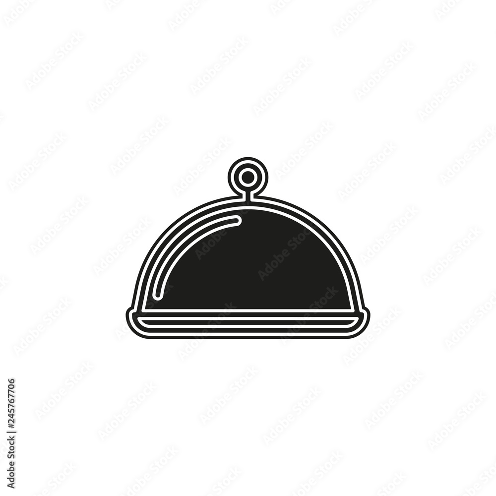 Food platter serving sign icon - restaurant sign, food serving illustration Food platter serving sign icon - restaurant sign, food serving illustration
