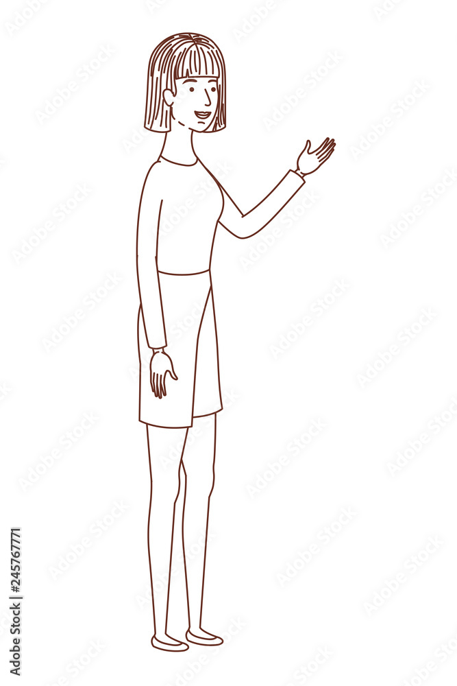 young woman standing avatar character young woman standing avatar character
