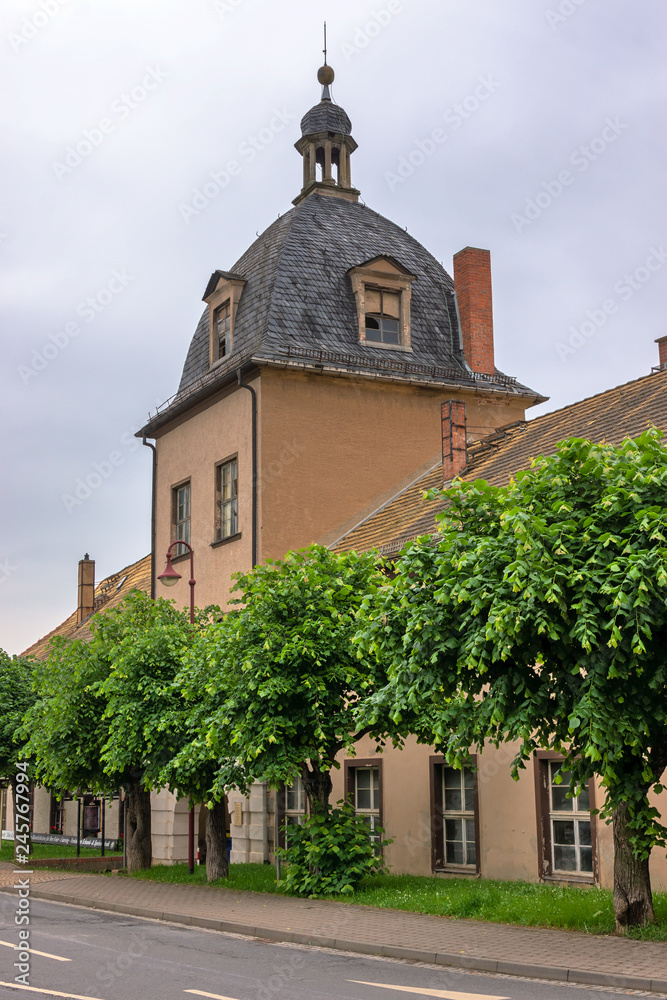 Fototapeta premium Teilweise zerstörtes Schloss in Bad Köstritz, Thüringen, Deutschland
