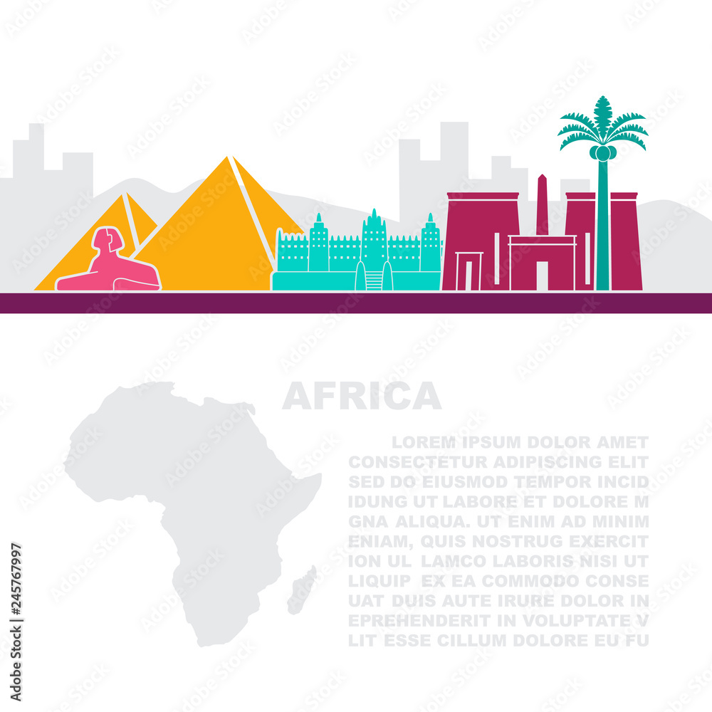 The layout of the leaflets with the sights Africa and place for text