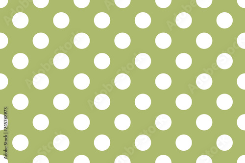 texture in large white polka dots, green retro vector background.