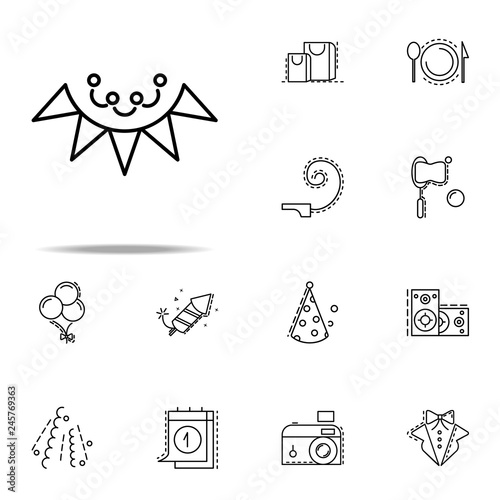 flags onrope dusk style icon. Birthday icons universal set for web and mobile