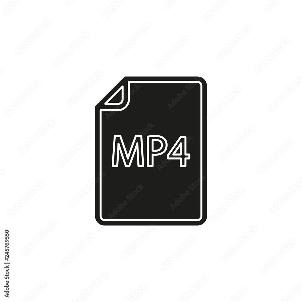 download MP4 document icon - vector file format symbol