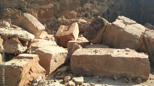 ancient bricks brocken pieces