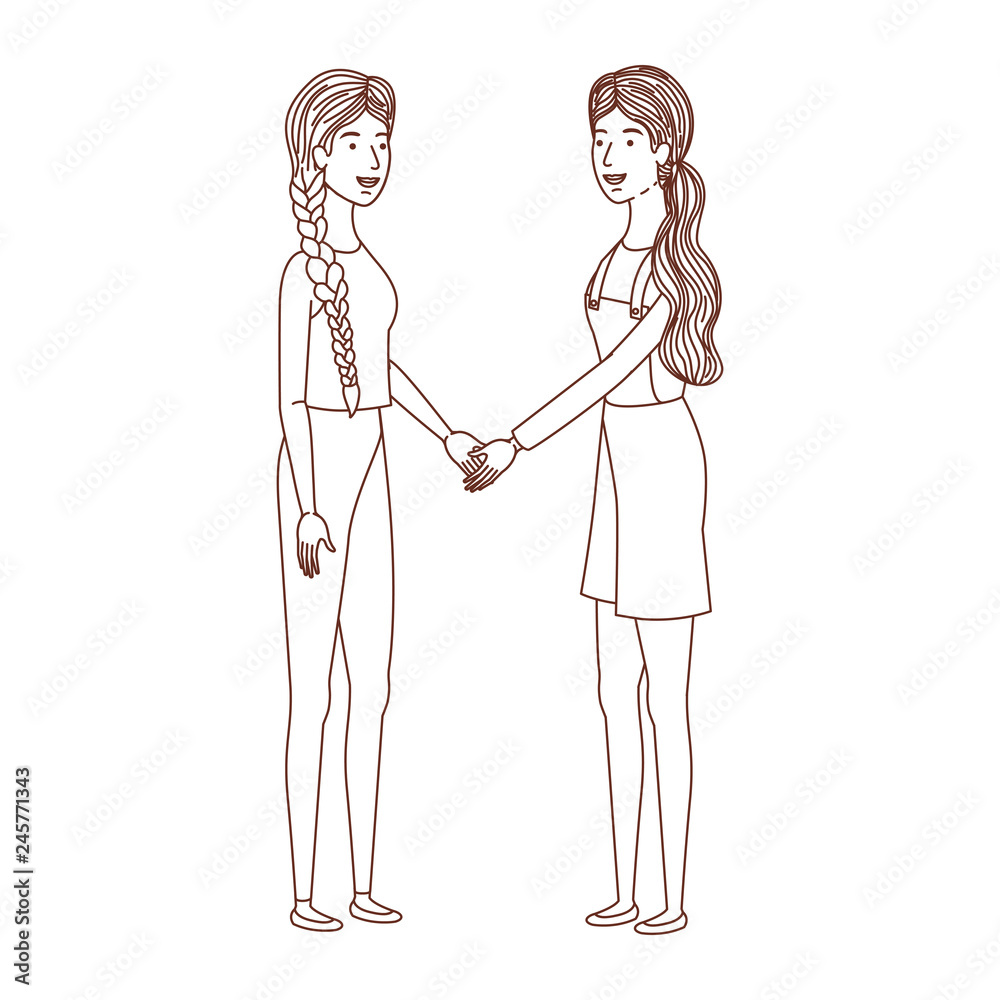 young women standing avatar character young women standing avatar character
