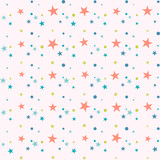 abstraColorful festive seamless pattern, abstract background with circles and stars on white. Infinity confetti geometric pattern. Wrapping paper. Vector illustration. ct seamless pattern