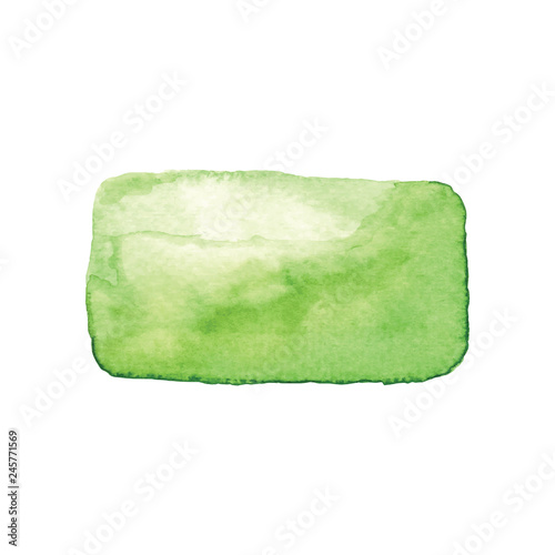 green sponge like water color wash isolated on white background