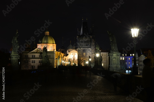 Charles Bridge in Prague by night