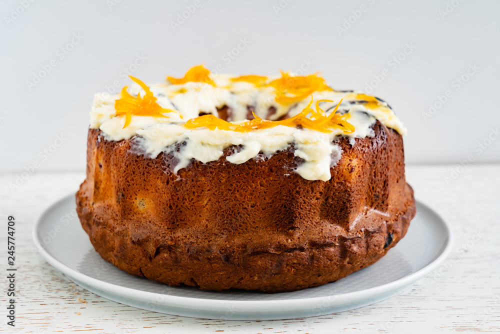 Easter cake with cherrries and orange zest Easter cake with cherrries and orange zest