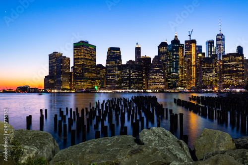 Sunset over Manhattan - View from Brooklyn park