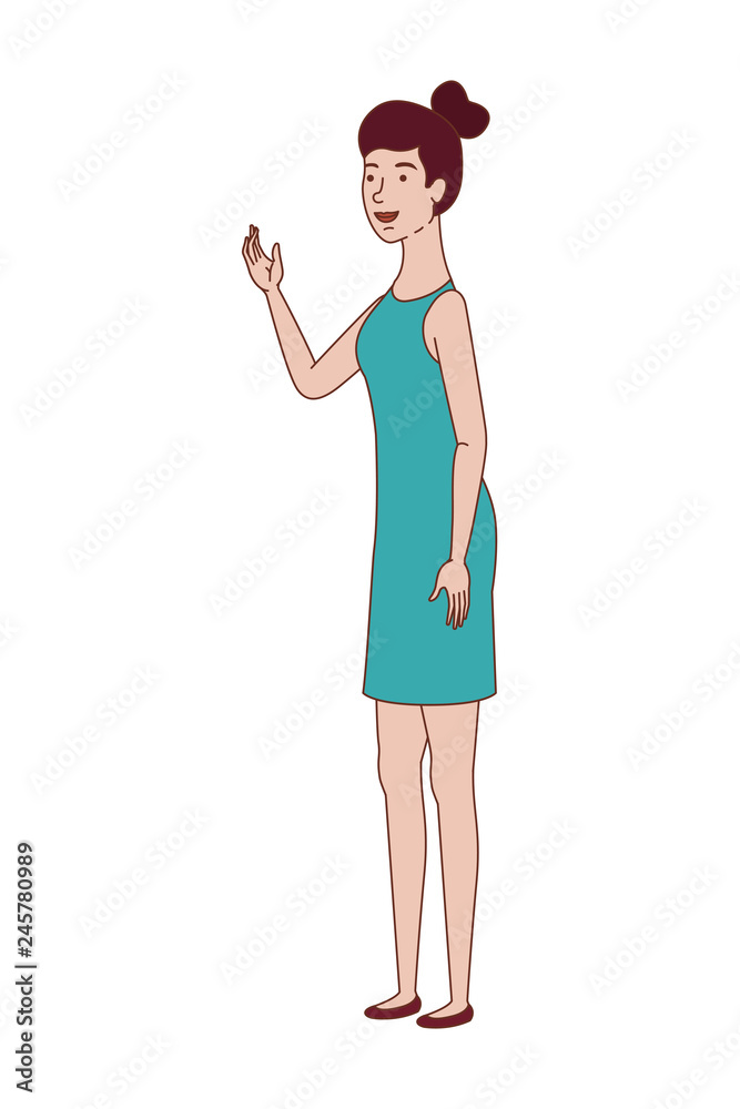 young woman standing avatar character young woman standing avatar character