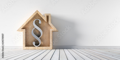 Haus-Symbol mit Paragraph photo