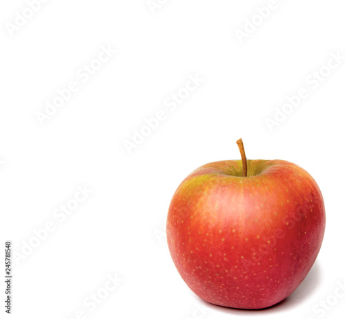  red ripe apple on white background